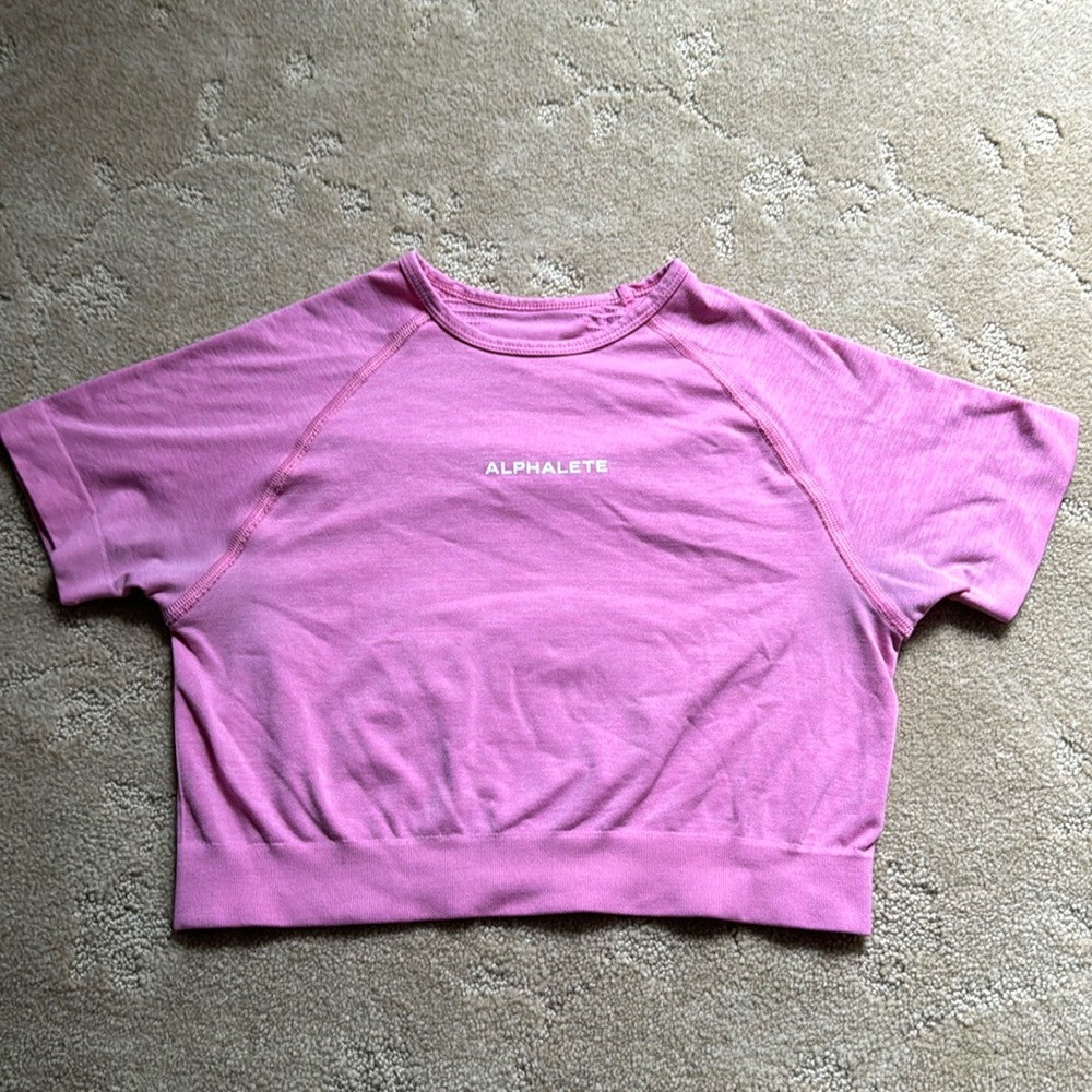 Cotton candy pink alphalete crop